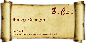 Borzy Csongor névjegykártya